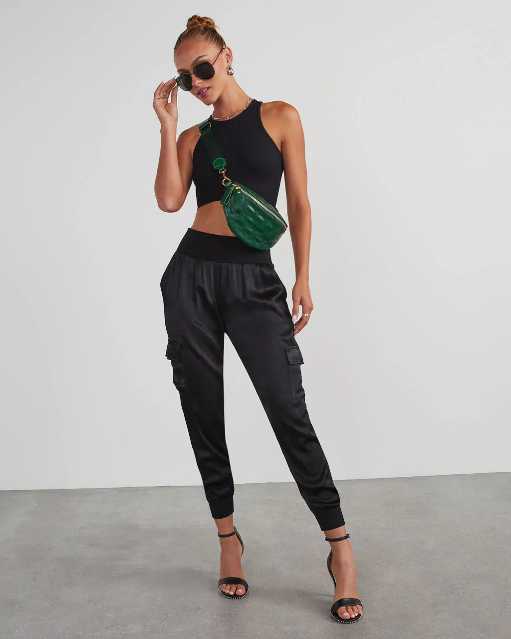Luxe Look Satin Pocketed Joggers