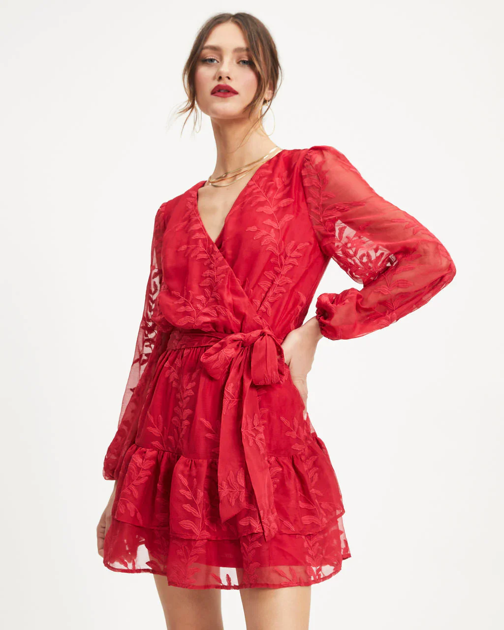 Most Gracious Embroidered Tiered Mini Dress