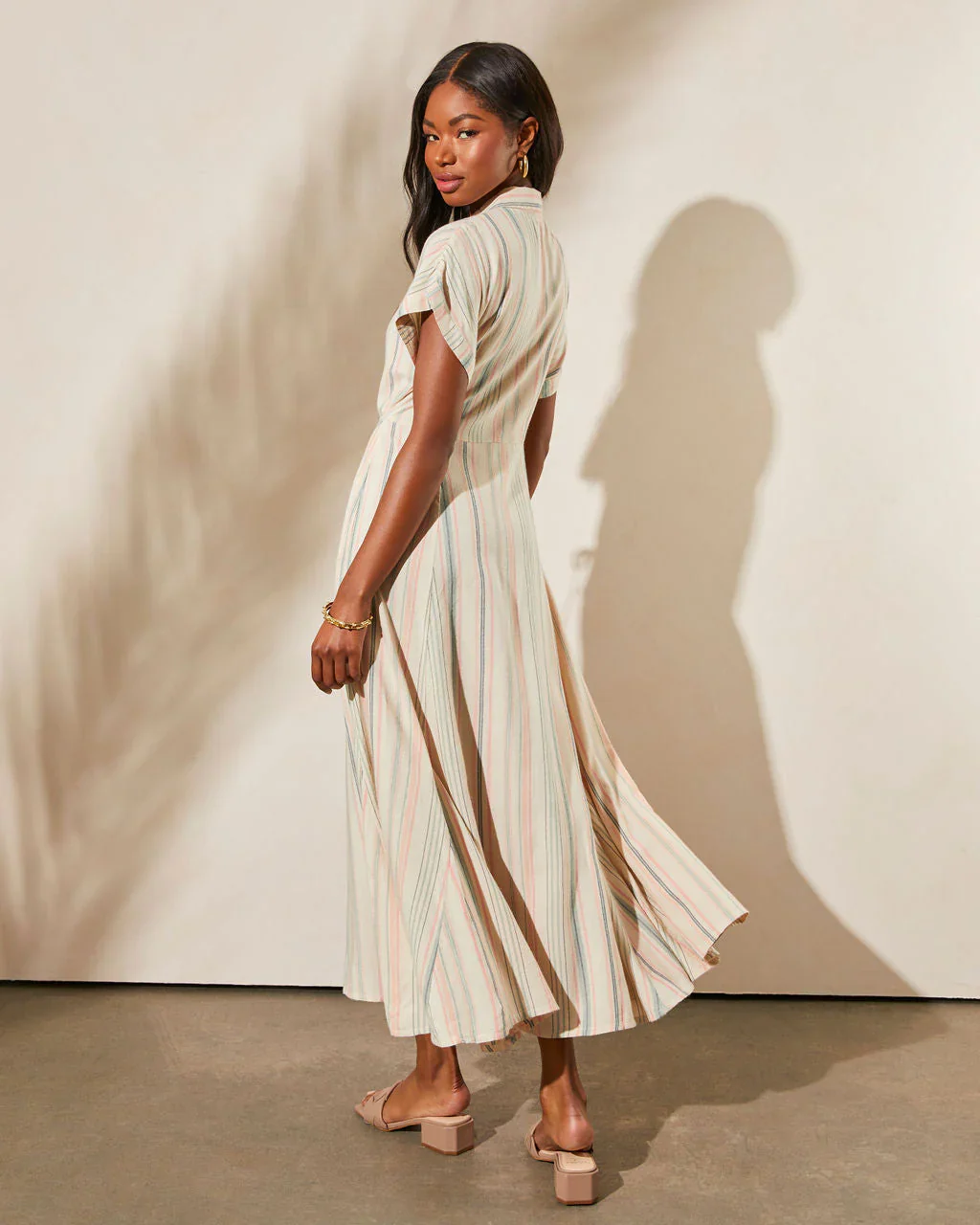 Sierra Vista Striped Button Down Maxi Dress