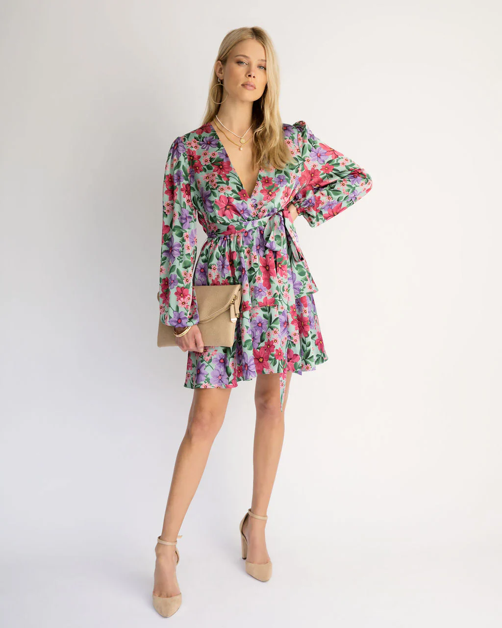 Sensational Floral Tiered Mini Dress