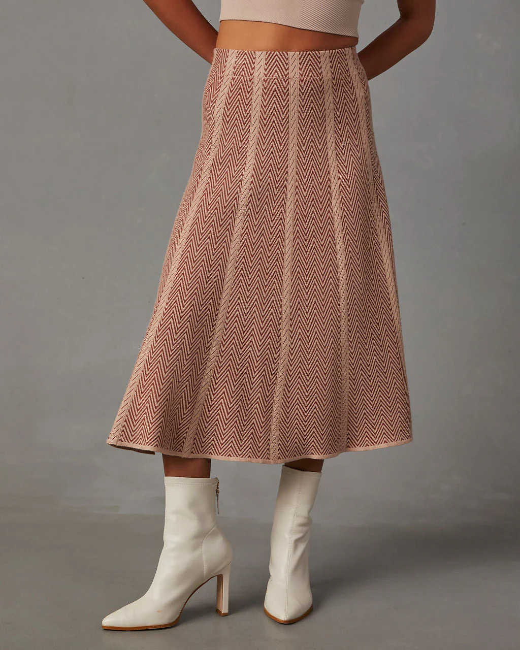 Beacon Striped Knit Midi Skirt