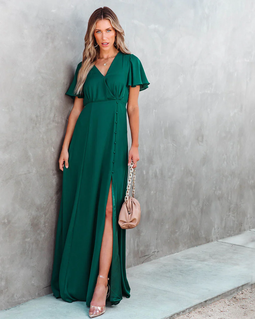Last Forever Flutter Sleeve Maxi Dress