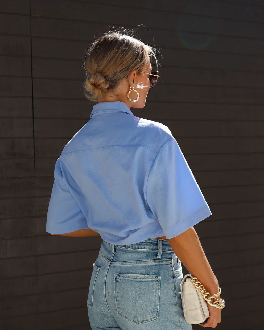 Finn Button Down Crop Top