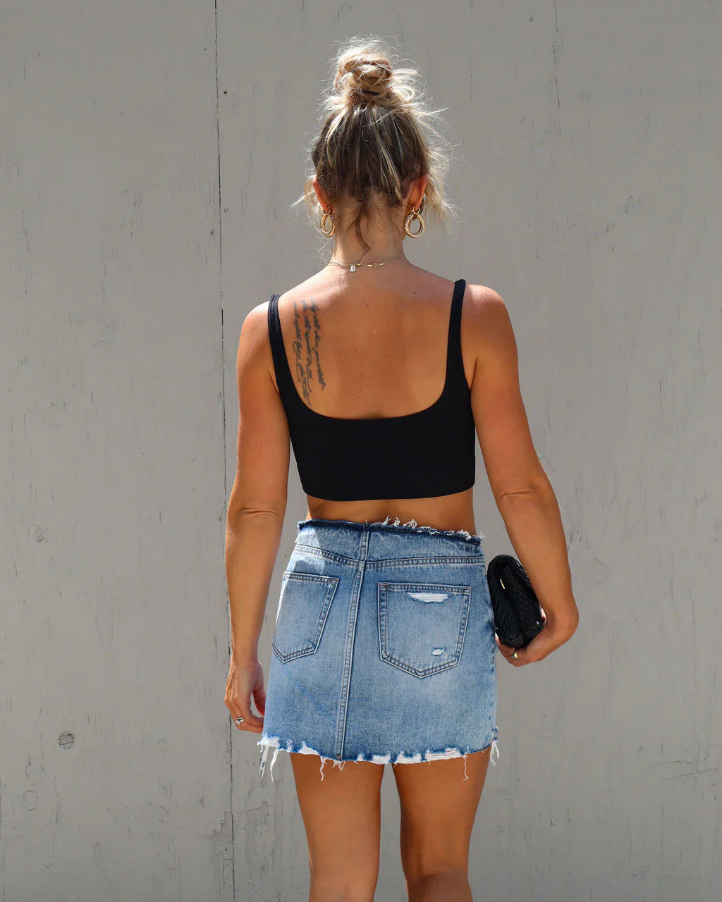 Aveiro Distressed Denim Mini Skirt