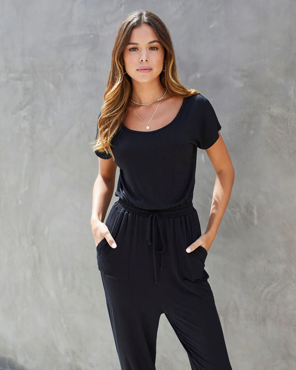 Shiloh Pocketed Drawstring Jumpsuit