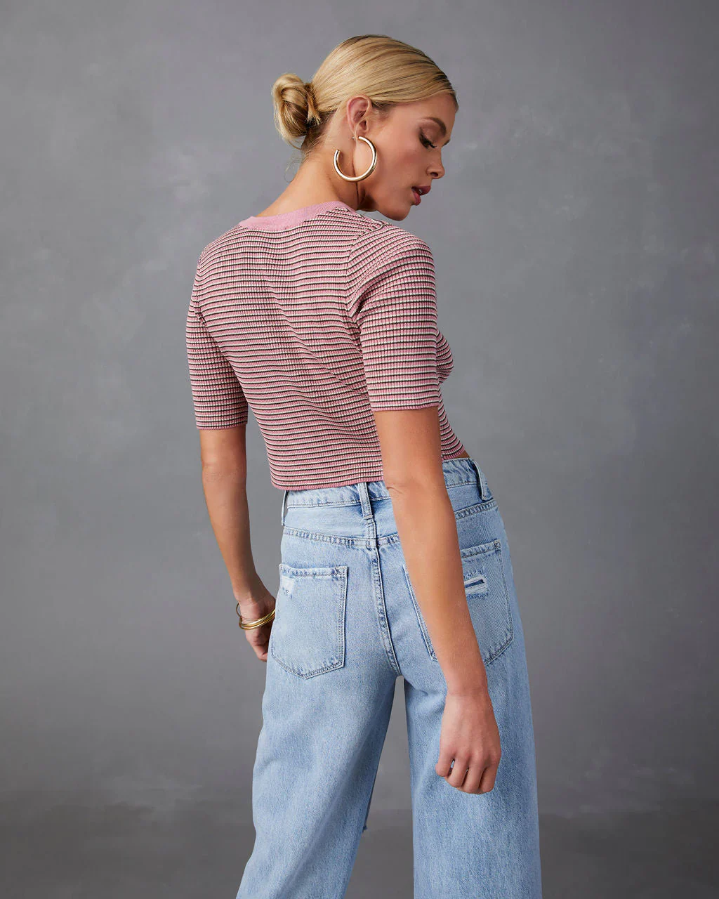 Tutor Knit Button Front Crop Cardigan