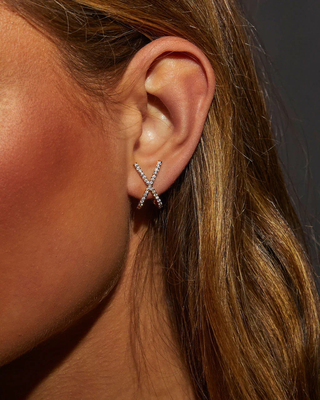 Pave Criss Cross Studs