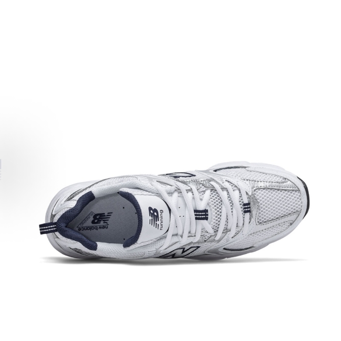 New Balance NB 530 Single Spring classic retro mesh fabric fabric artificial leather wear resistant low top running shoes for men and women White Silver D Width >
