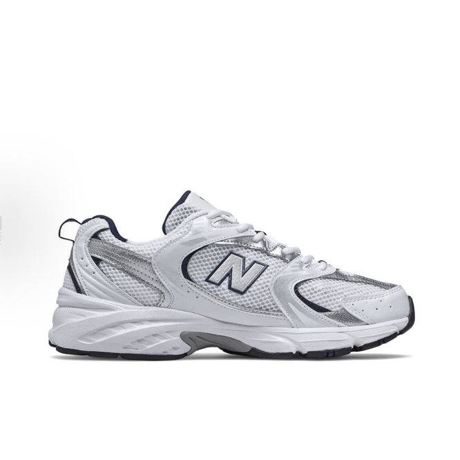 New Balance NB 530 Single Spring classic retro mesh fabric fabric artificial leather wear resistant low top running shoes for men and women White Silver D Width >