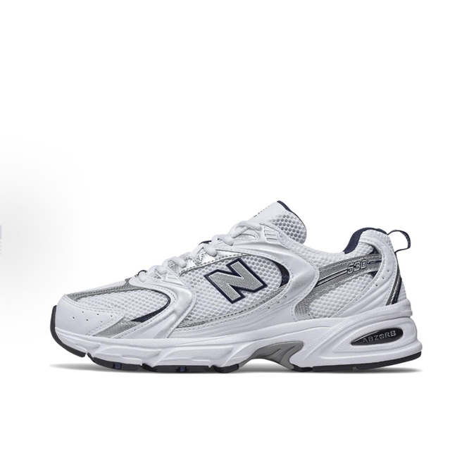 New Balance NB 530 Single Spring classic retro mesh fabric fabric artificial leather wear resistant low top running shoes for men and women White Silver D Width >