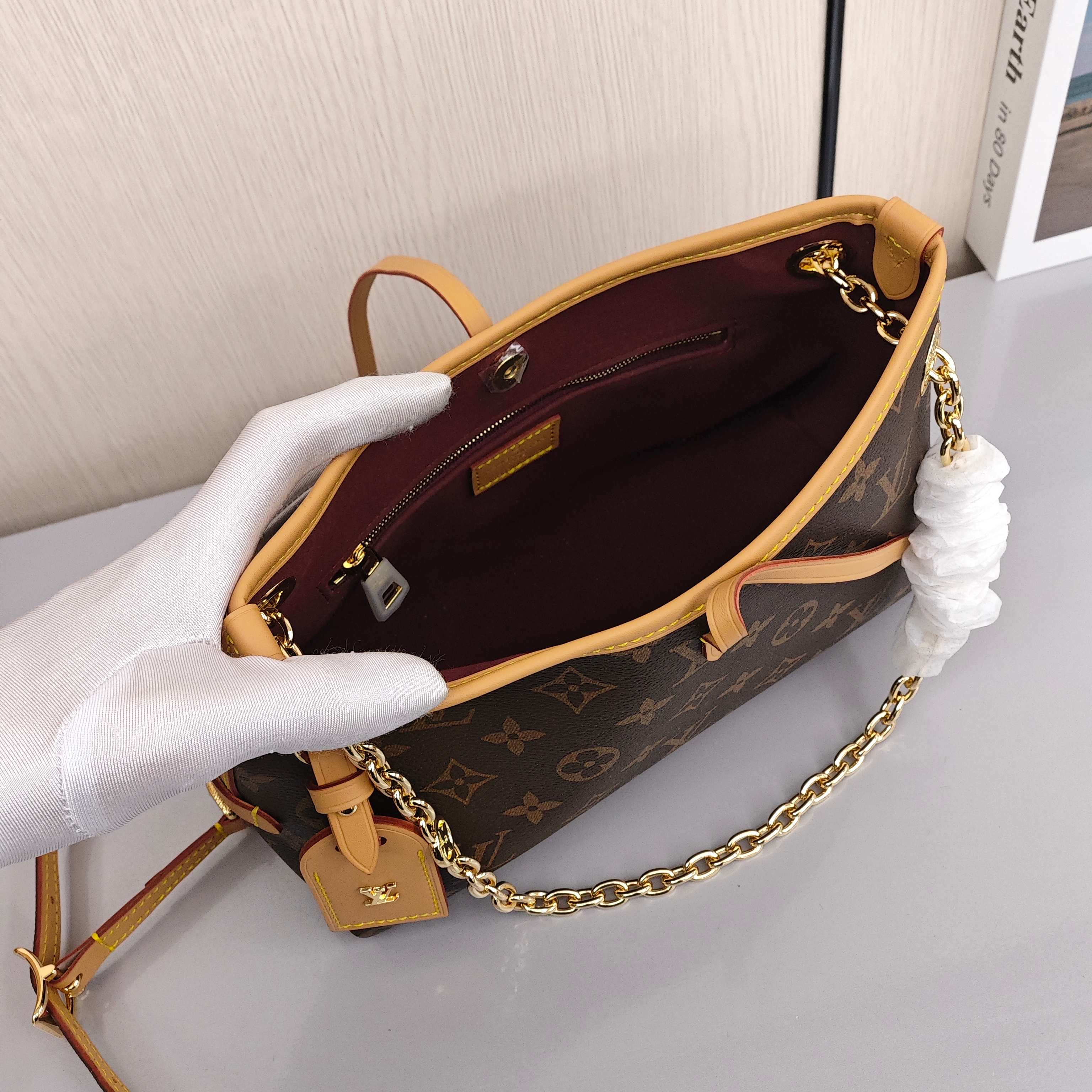 LOUIS VUITTON Carryall BB Women's Shoulder Bag with Monogram Pattern, Brown