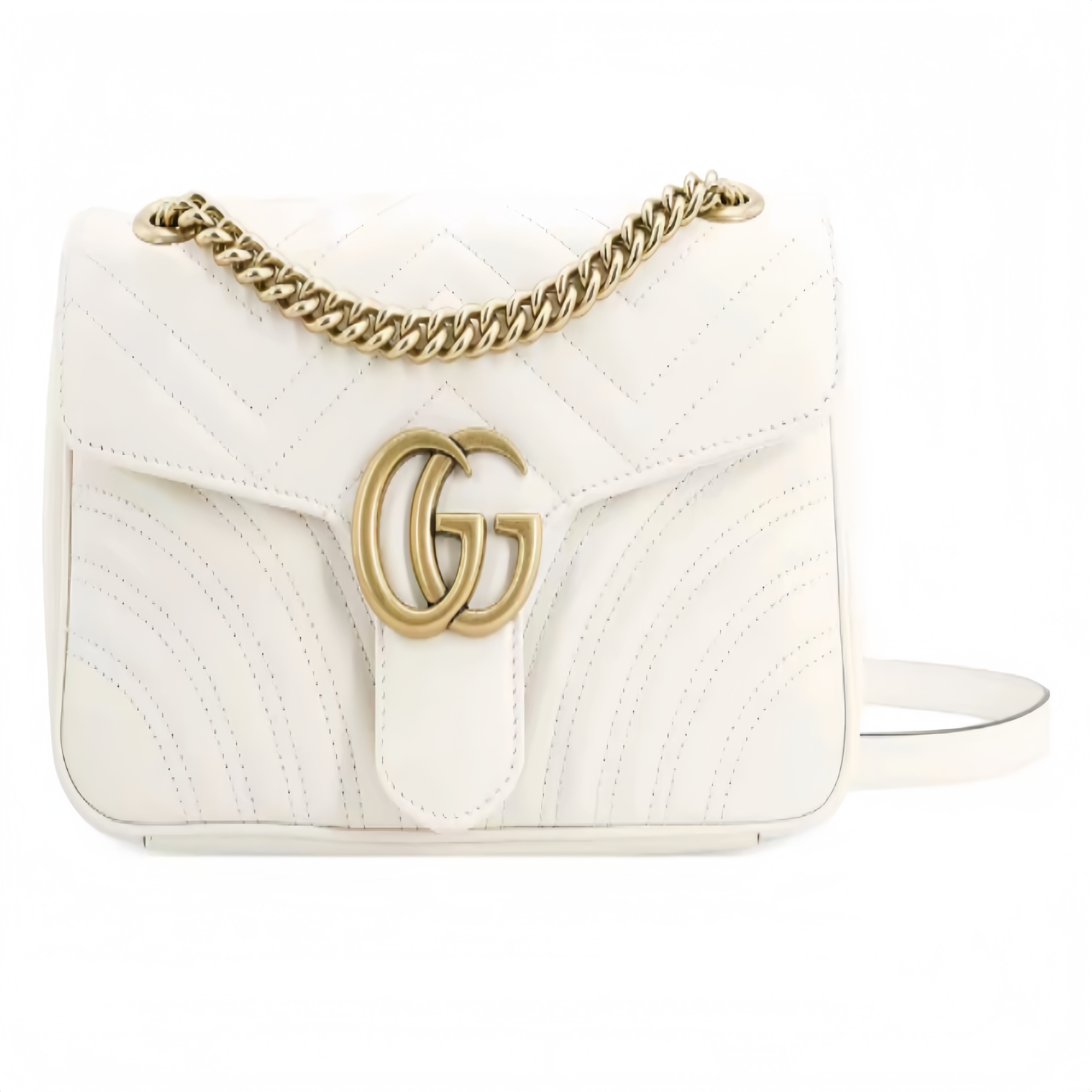 GUCCI GG Marmont Women's Leather Crossbody/Shoulder Bag, White