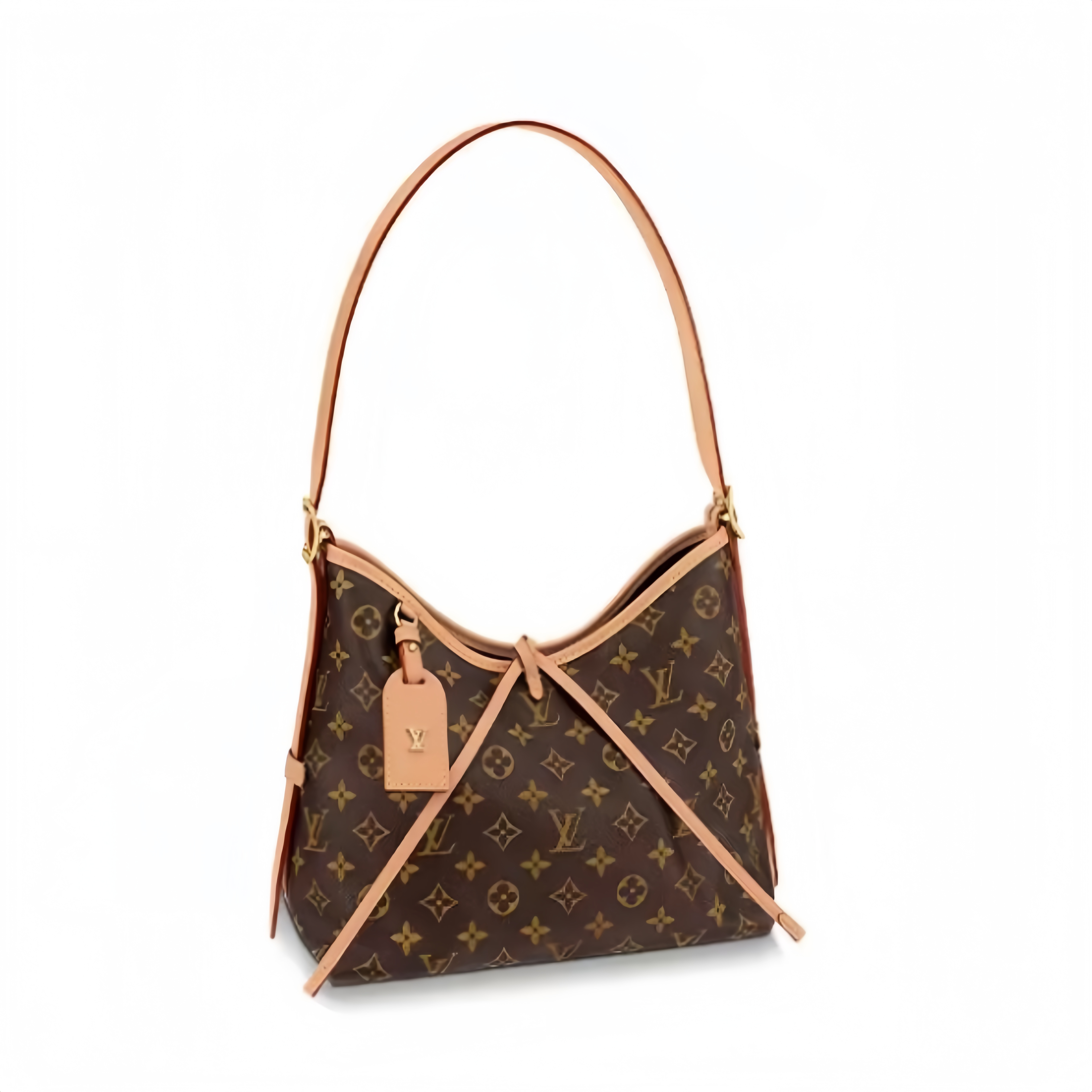 LOUIS VUITTON Carryall PM Small - sized Women's Tote/Shoulder Bag with Monogram Canvas All - Over Print (Mother - and - Child Bag), Brown