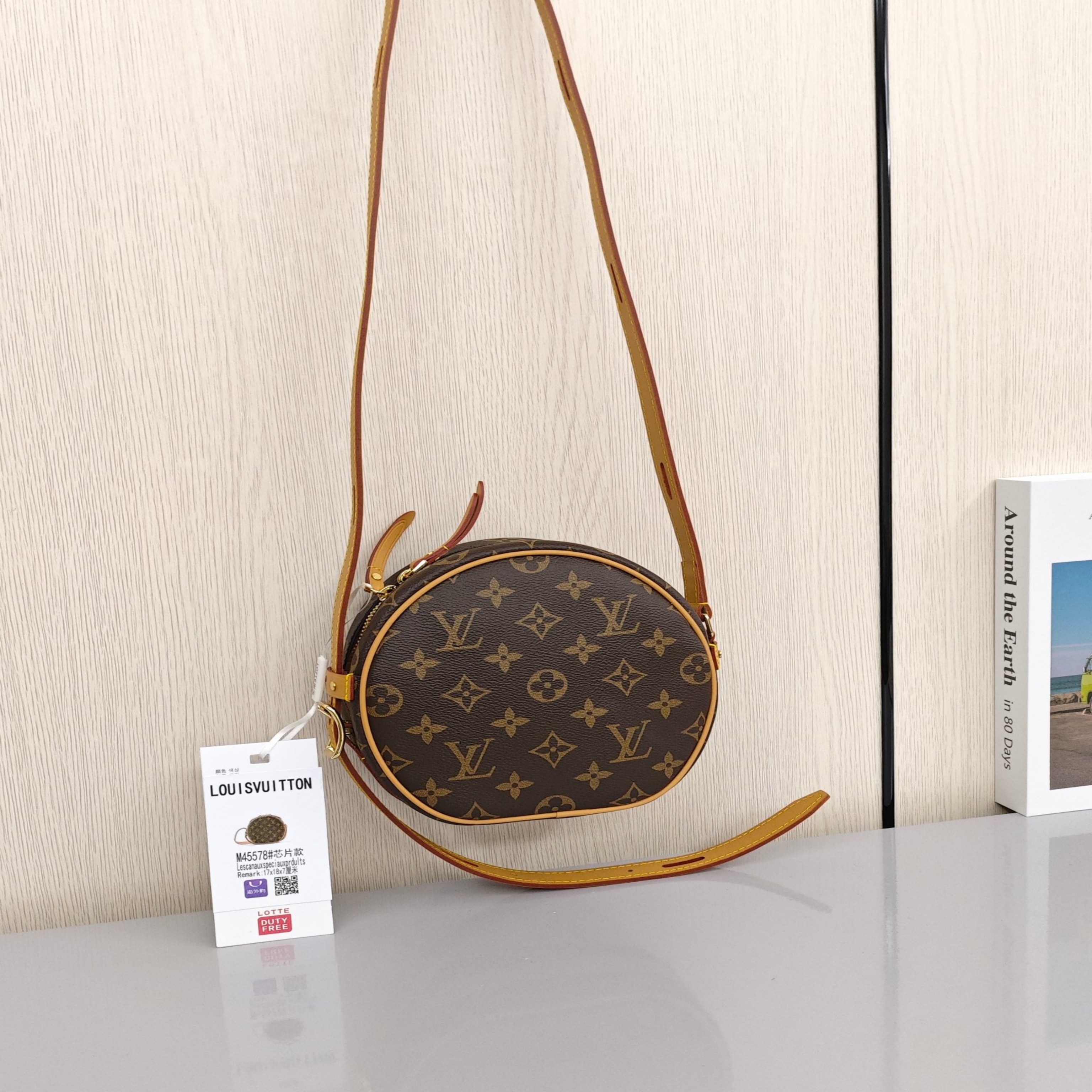 LOUIS VUITTON Boite Chapeau Souple PM Small - sized Women's Shoulder/Crossbody Bag with Monogram Canvas All - Over Print and Zipper Closure, Brown