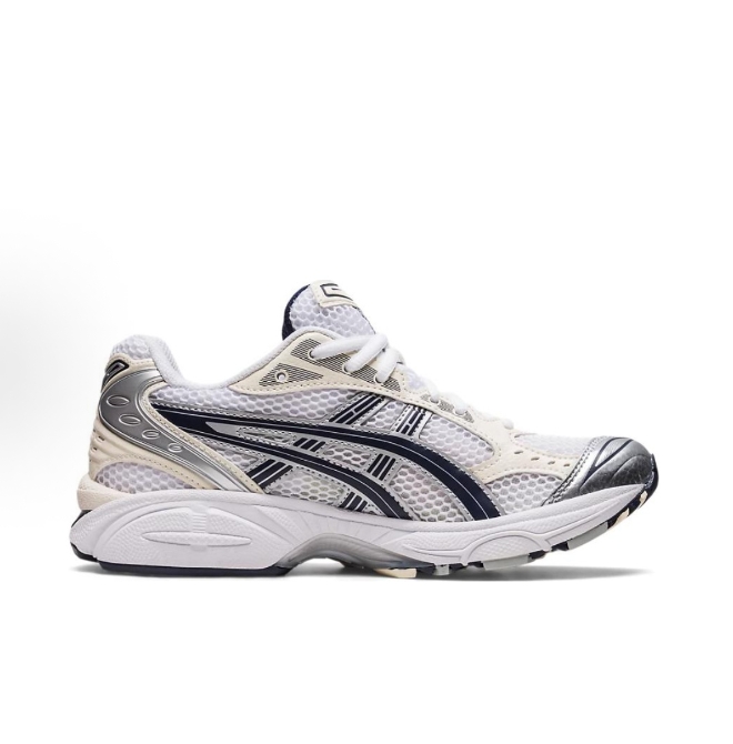 Asics Gel-Kayano 14 Vintage Comfort Fabric synthetic leather wear-resistant Low-top running shoes Women's White Black Asics Gel-Kayano 14 Vintage comfort fabric synthetic leather wear-resistant low-top running shoes women or man white black Silver