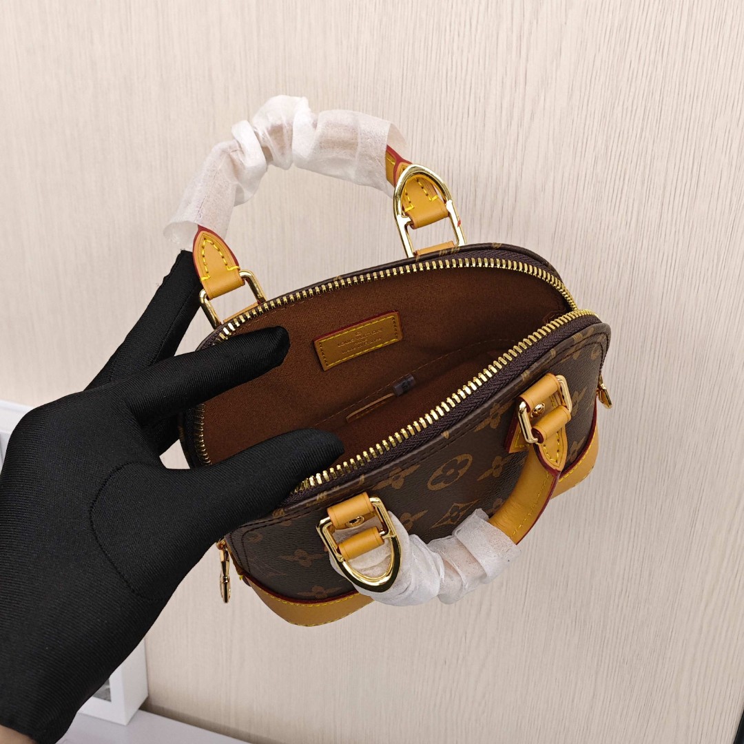 LOUIS VUITTON Alma Nano Women's Handbag/Shoulder/Crossbody Bag, Brown