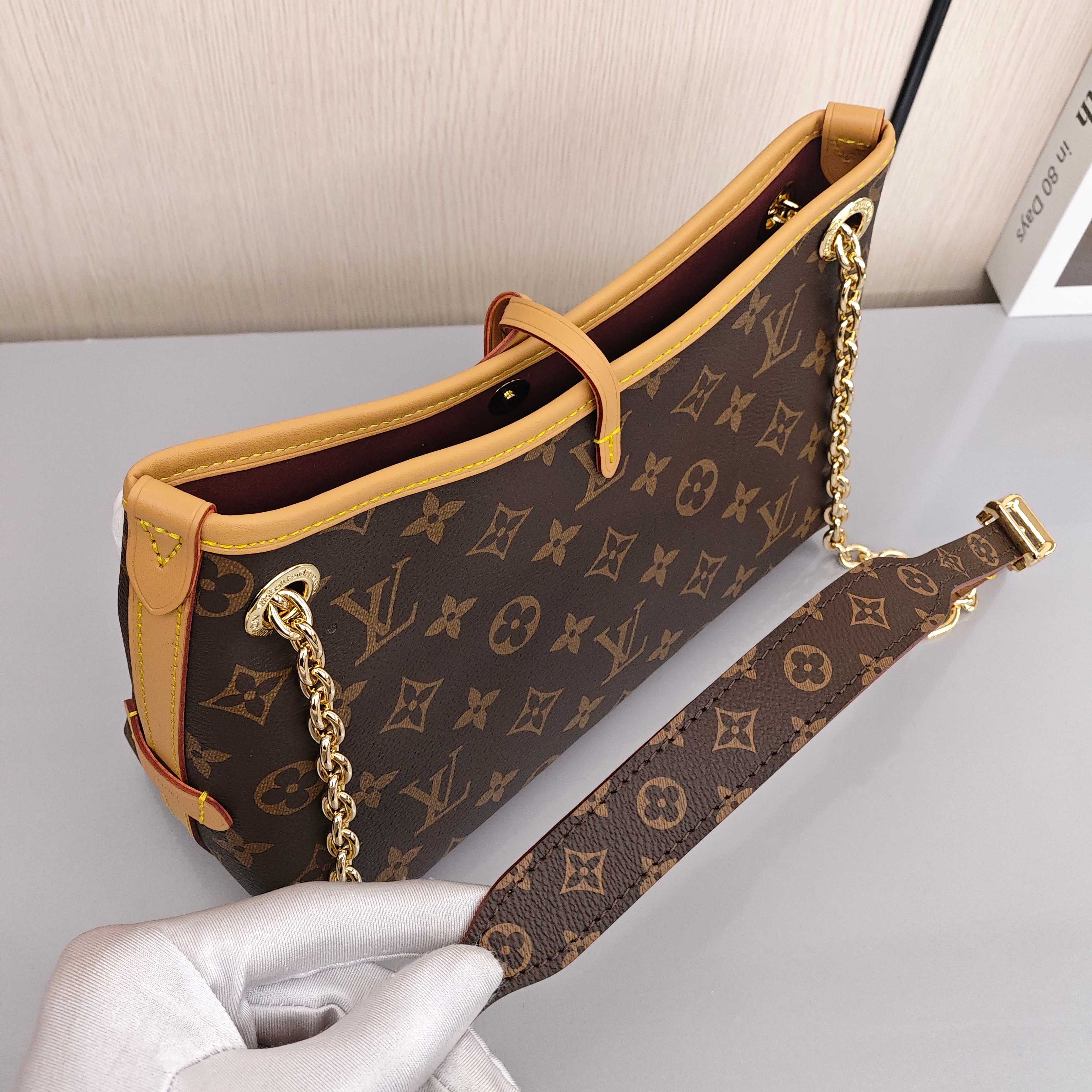 LOUIS VUITTON Carryall BB Women's Shoulder Bag with Monogram Pattern, Brown