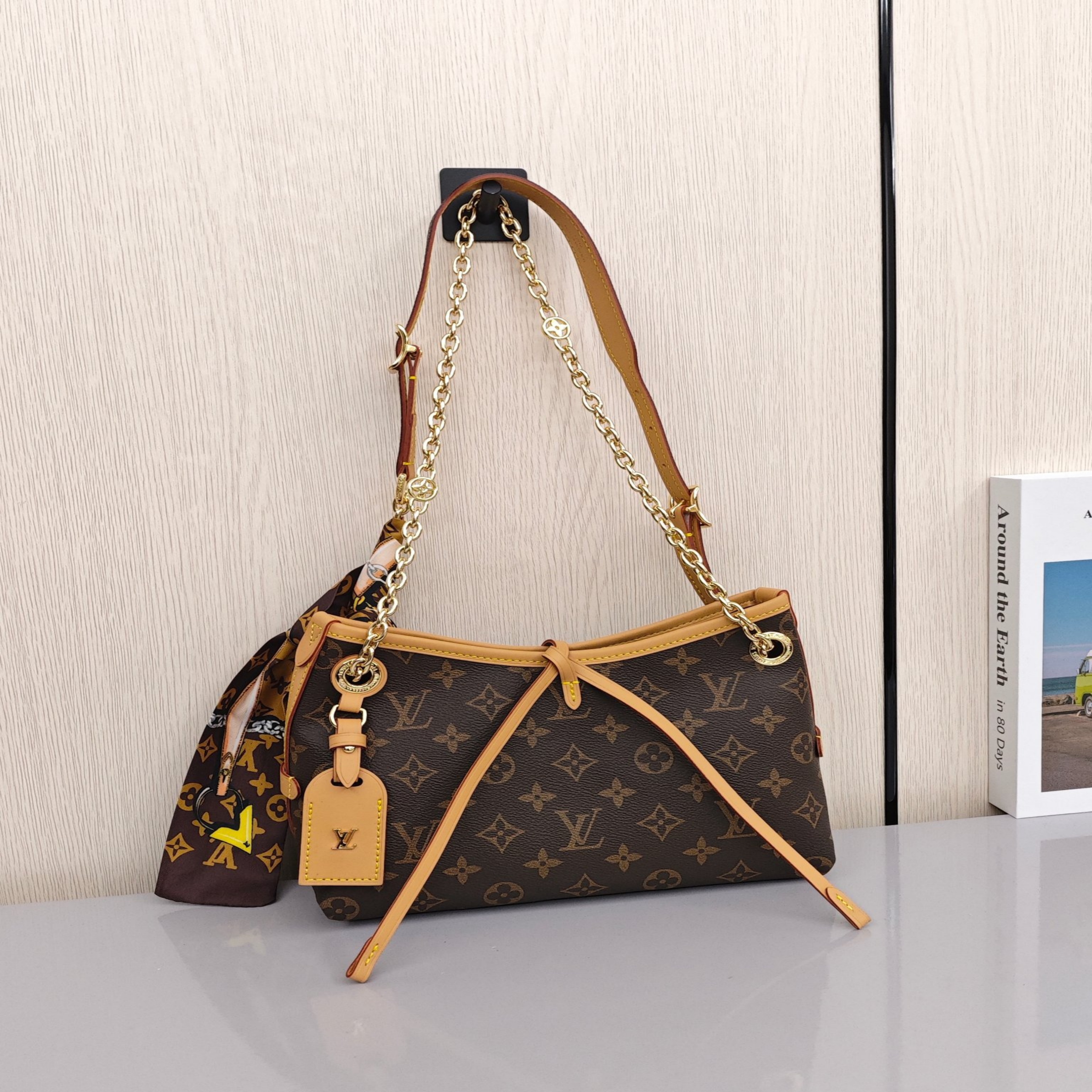 LOUIS VUITTON Carryall BB Women's Shoulder Bag with Monogram Pattern, Brown