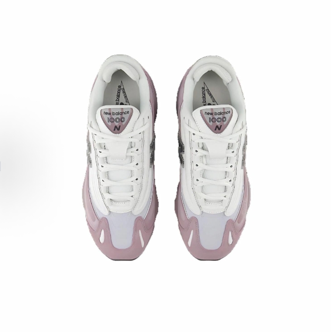 New Balance NB 1000 Soft and comfortable non-slip wear low top casual running shoes for men and women white purple