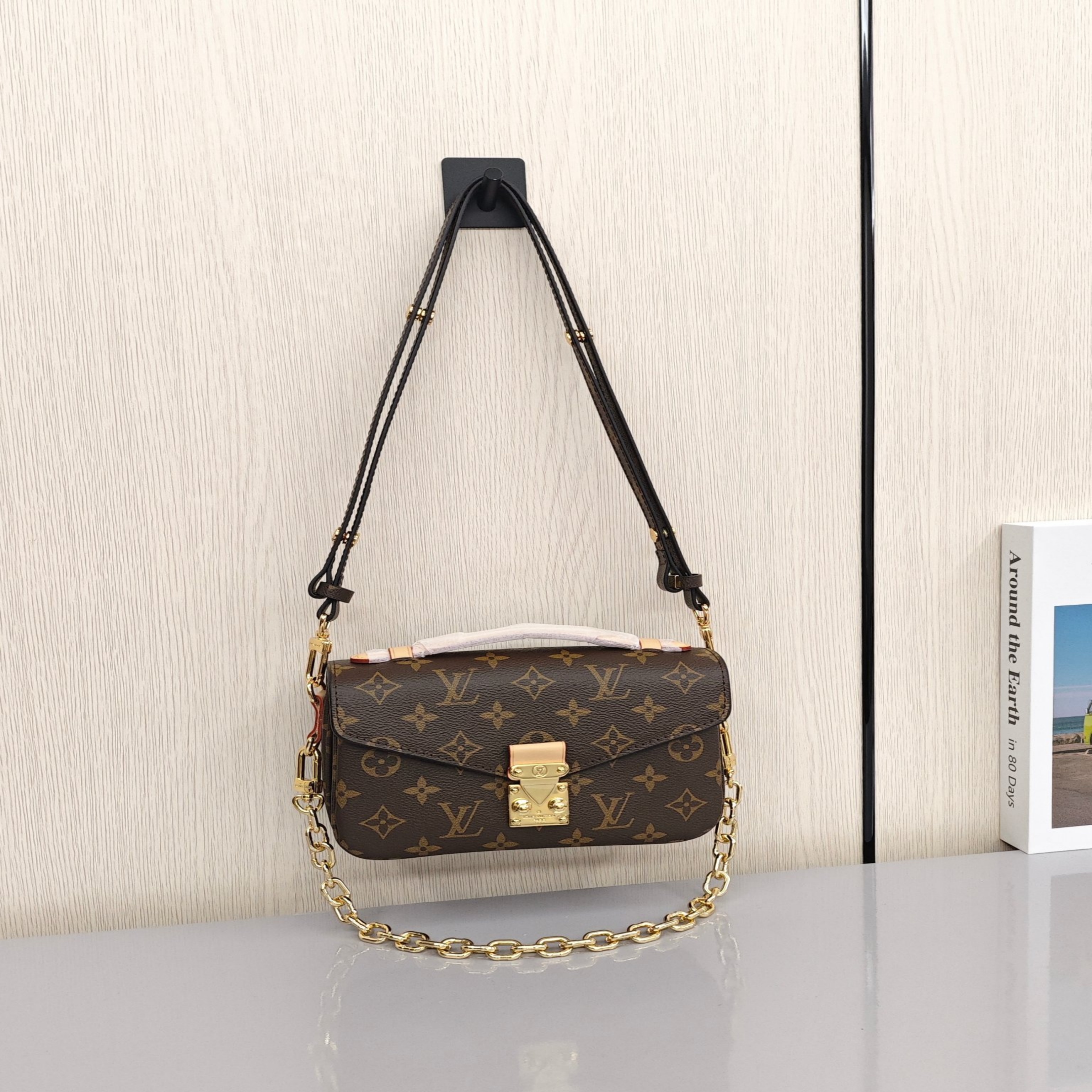 LOUIS VUITTON Speedy 20 Regular - sized Women's Handbag/Crossbody/Shoulder Bag with Monogram Canvas All - Over Print and Embroidery, Black