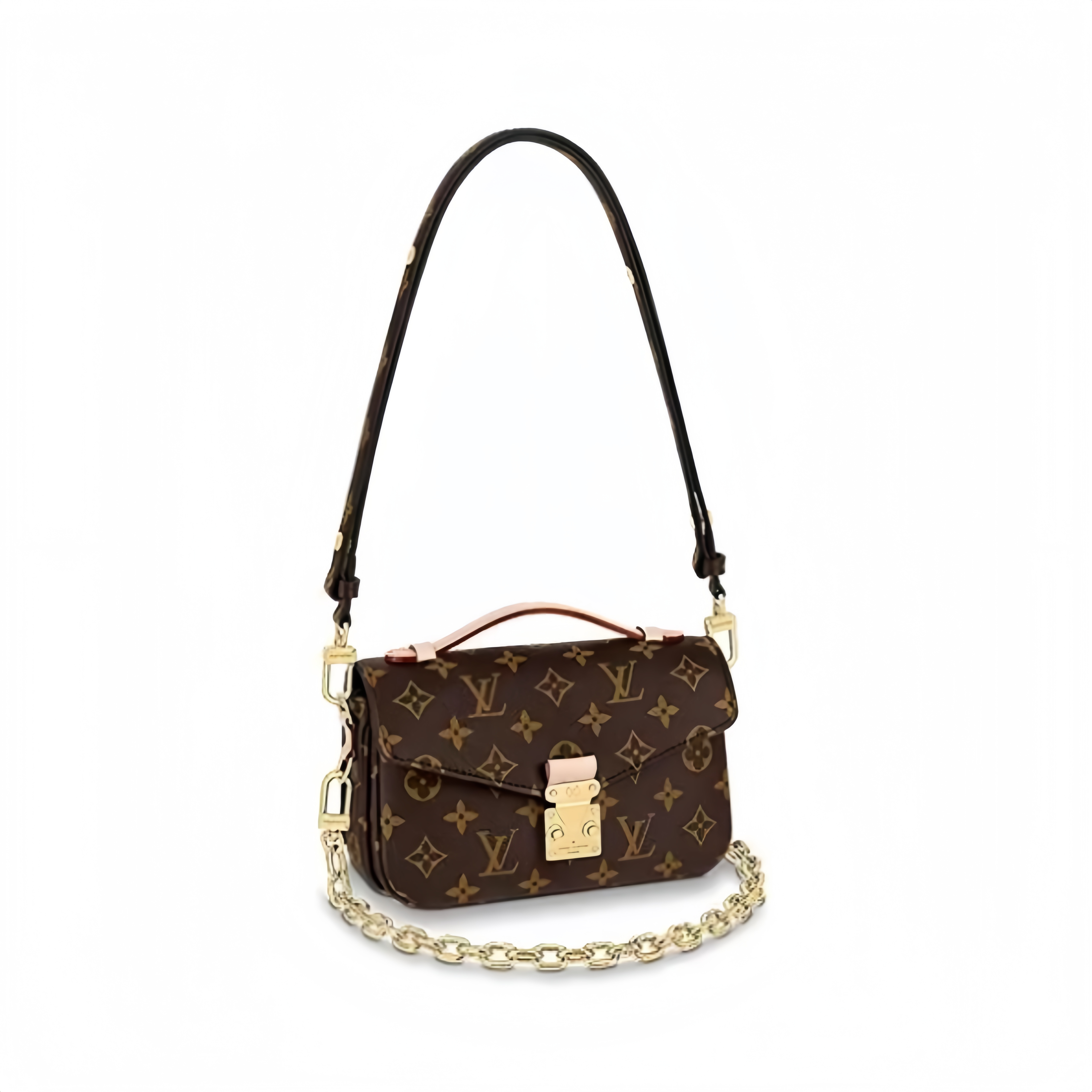 LOUIS VUITTON Speedy 20 Regular - sized Women's Handbag/Crossbody/Shoulder Bag with Monogram Canvas All - Over Print and Embroidery, Black