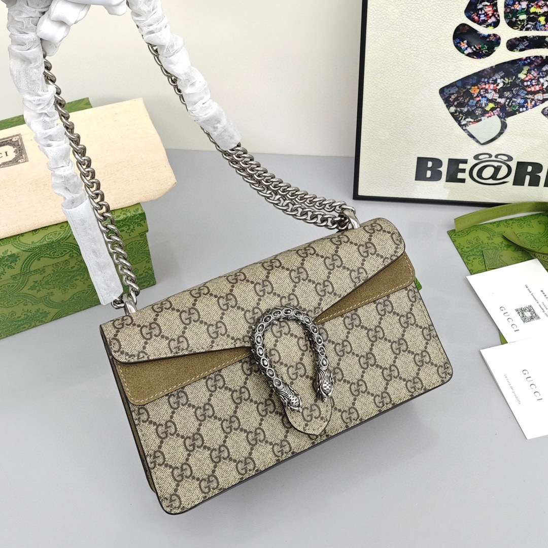GUCCI Dionysus Monogram Full Print Canvas Flap Bag, Crossbody Bag, Women's Style