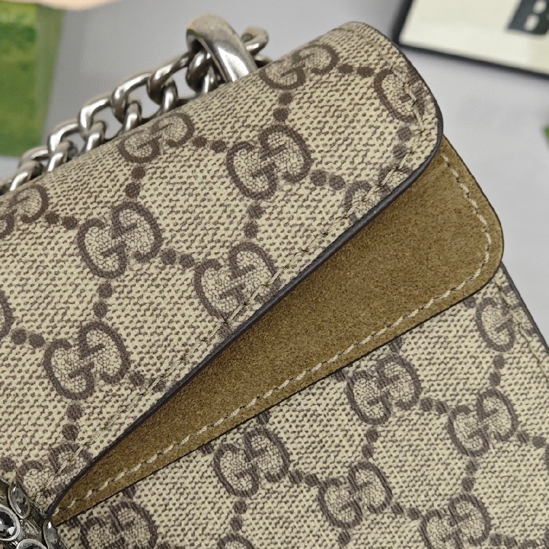 GUCCI Dionysus Monogram Full Print Canvas Flap Bag, Crossbody Bag, Women's Style