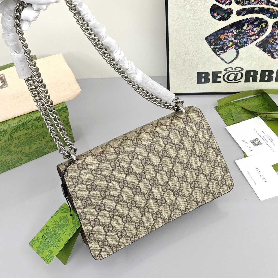 GUCCI Dionysus Monogram Full Print Canvas Flap Bag, Crossbody Bag, Women's Style