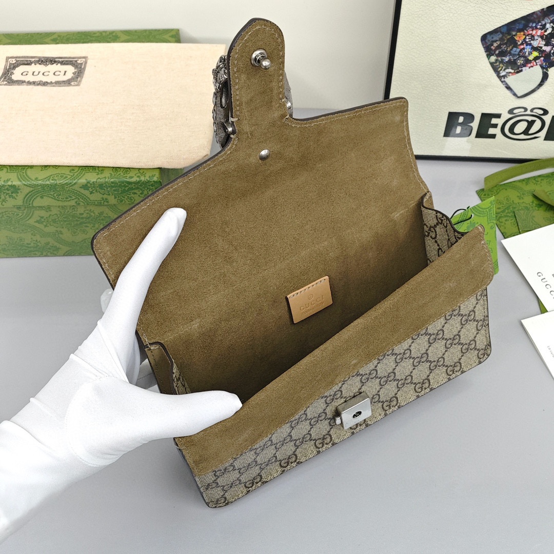 GUCCI Dionysus Monogram Full Print Canvas Flap Bag, Crossbody Bag, Women's Style