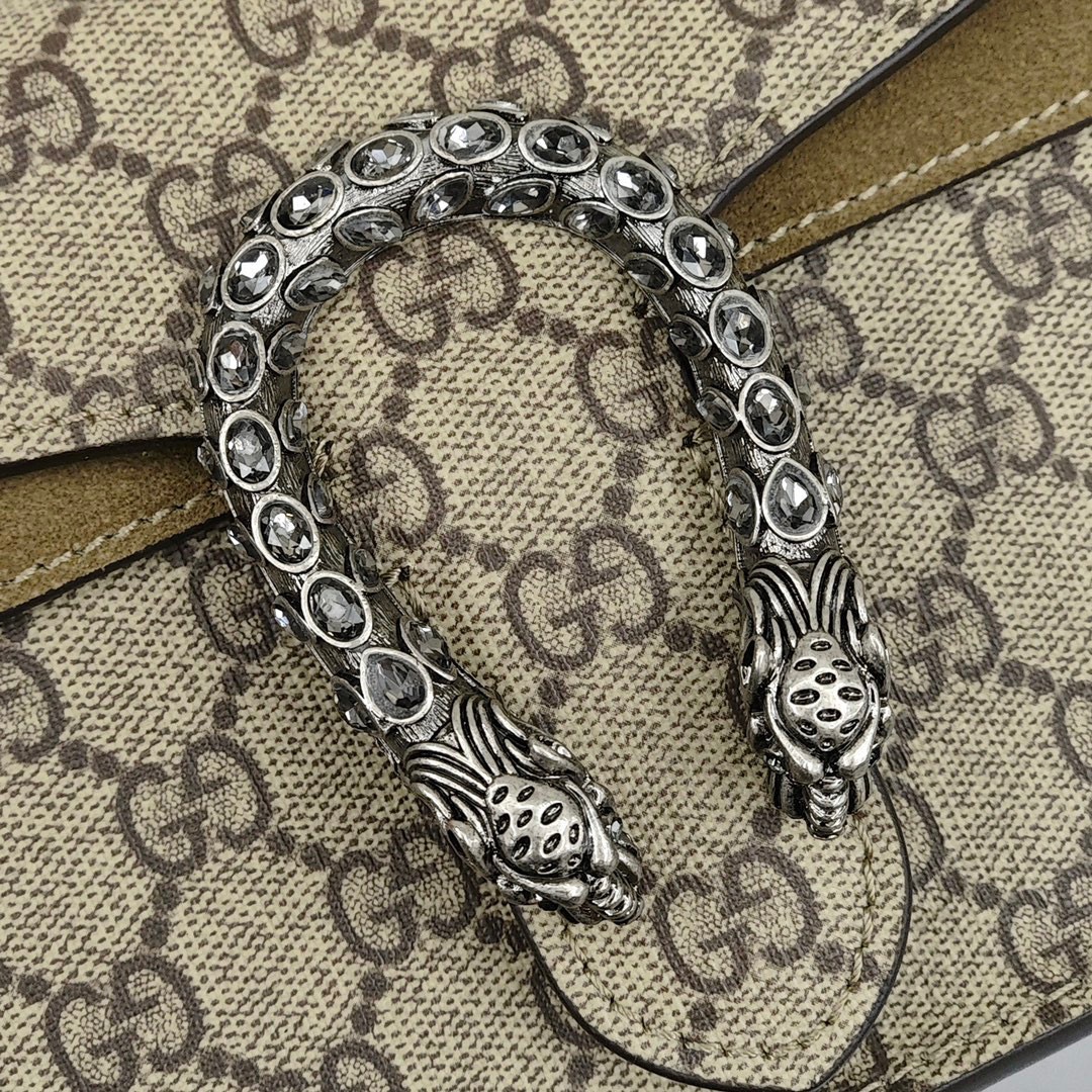 GUCCI Dionysus Monogram Full Print Canvas Flap Bag, Crossbody Bag, Women's Style