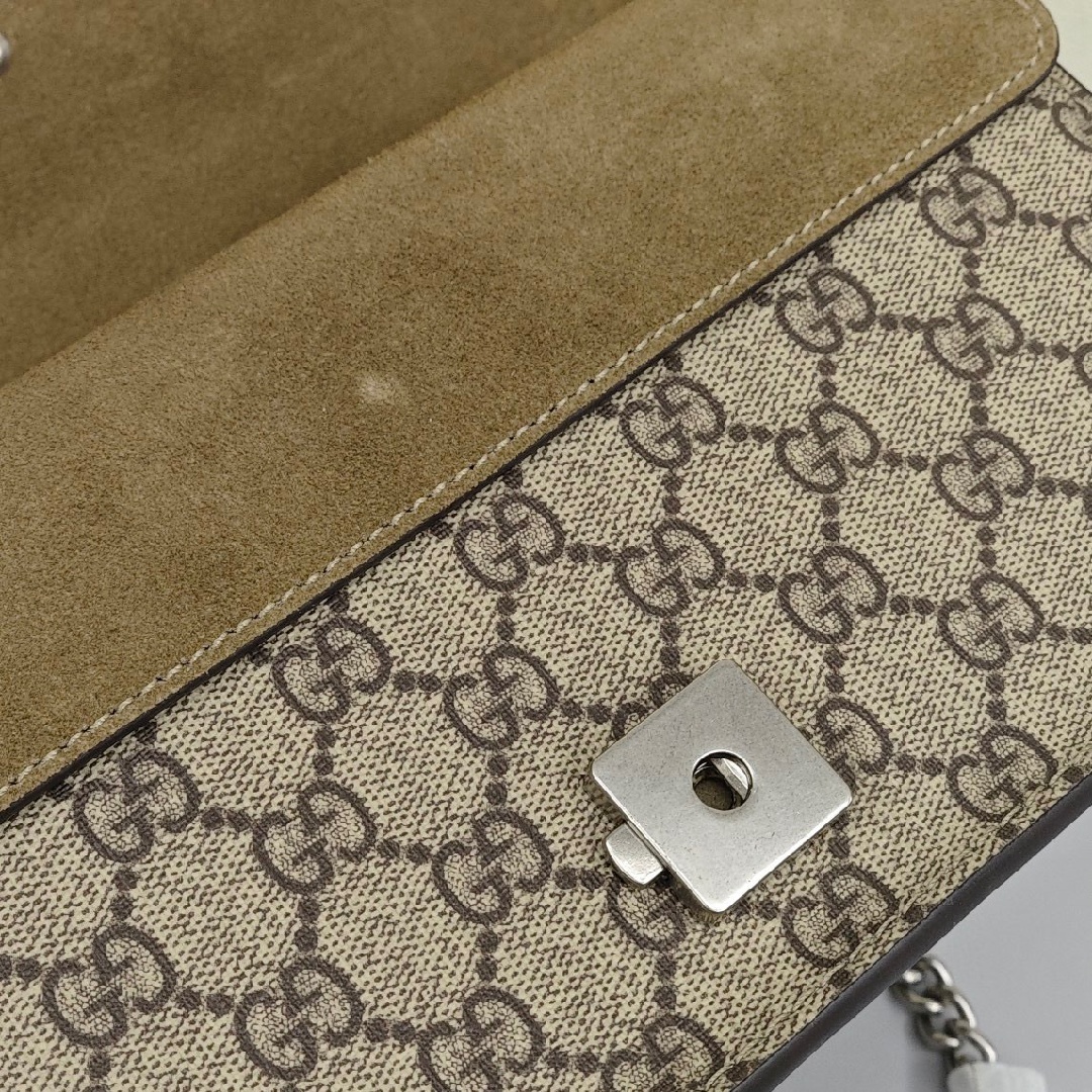 GUCCI Dionysus Monogram Full Print Canvas Flap Bag, Crossbody Bag, Women's Style