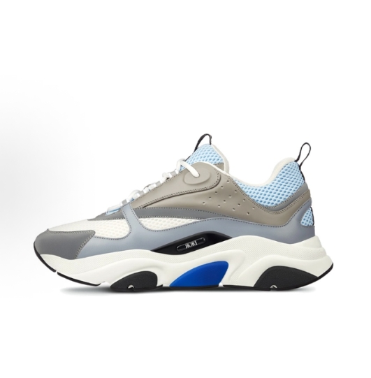 DIOR B22 leather shock-absorbing, anti-slip, wear-resistant, breathable, low-top casual shoes for men and women, white, gray and blue, Global purchase >