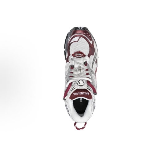 Balenciaga Runner round-toe lace-up casual shoes for man and woman in white, gray and red