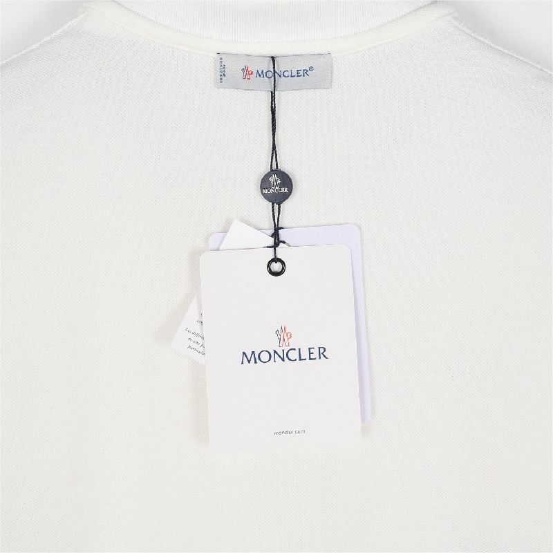 Moncler Classic Short-sleeved Polo Shirt with Small Logo and Ribbon on the Collar