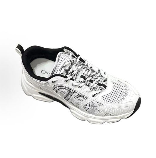 DIOR Chrono round-toe lace-up sports running shoes, casual shoes for women and man, white