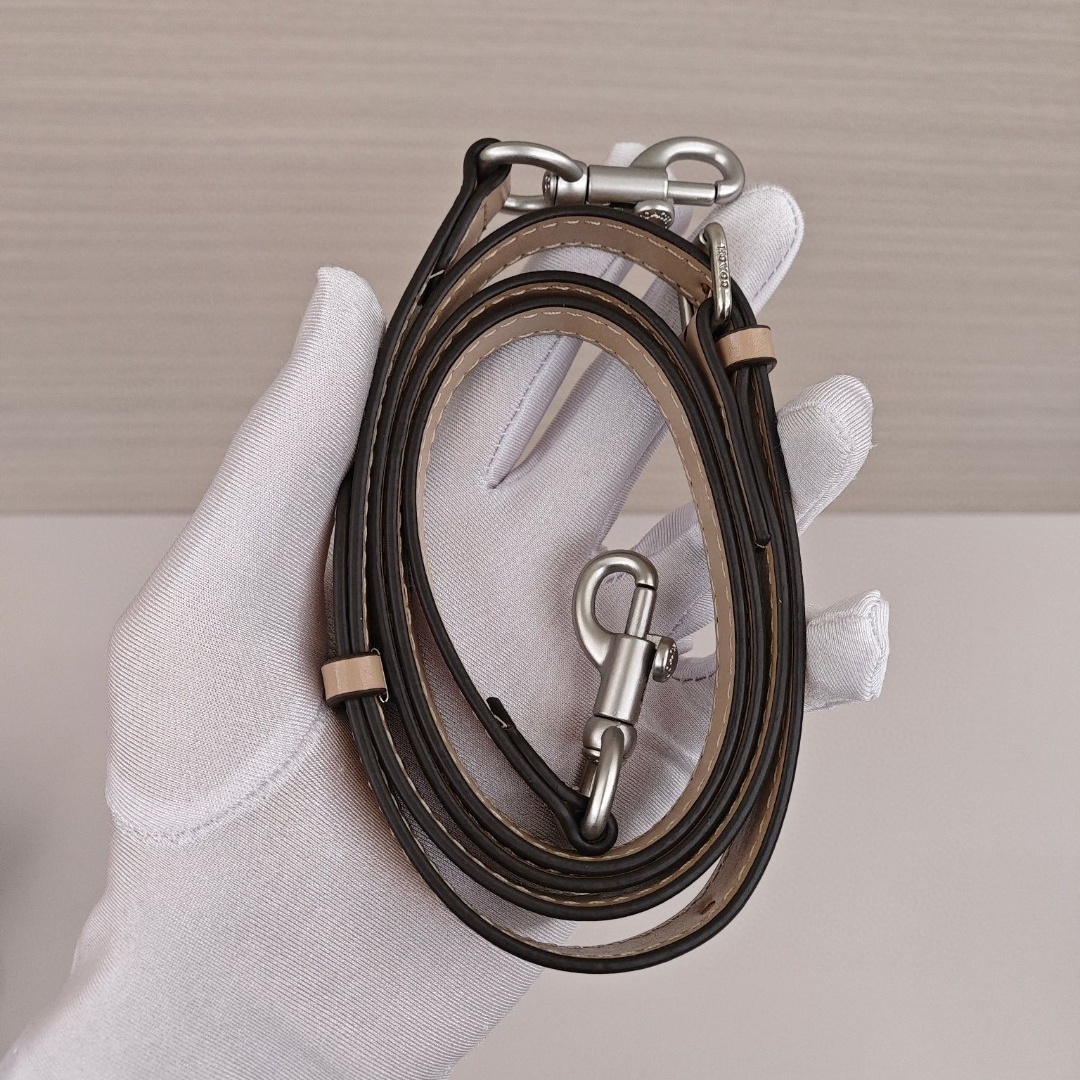 COACH Teri 24 Classic Monogram Logo Shoulder - Crossbody - Handbag, Medium Size, Women's Style, Sand - Yellow with Taupe