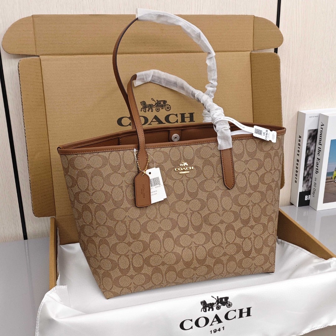 COACH City 33 Tote Bag / Shopping Handbag, Women's Style, Brown