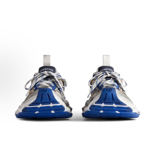 Balenciaga Parisian Cargo round-toe lacing comfortable and versatile low-top casual shoes for man and woman in white and blue