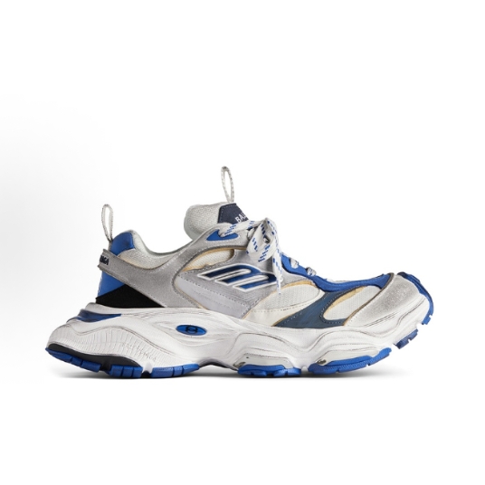 Balenciaga Parisian Cargo round-toe lacing comfortable and versatile low-top casual shoes for man and woman in white and blue