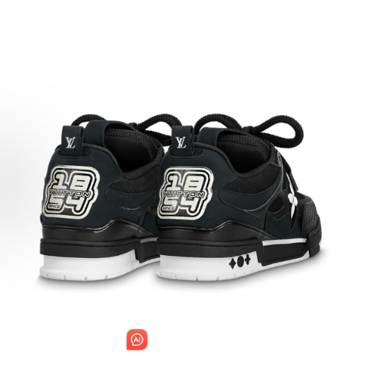 LOUIS VUITTON Skate leather lace-up low-top fashionable skate shoes for men and woman in black