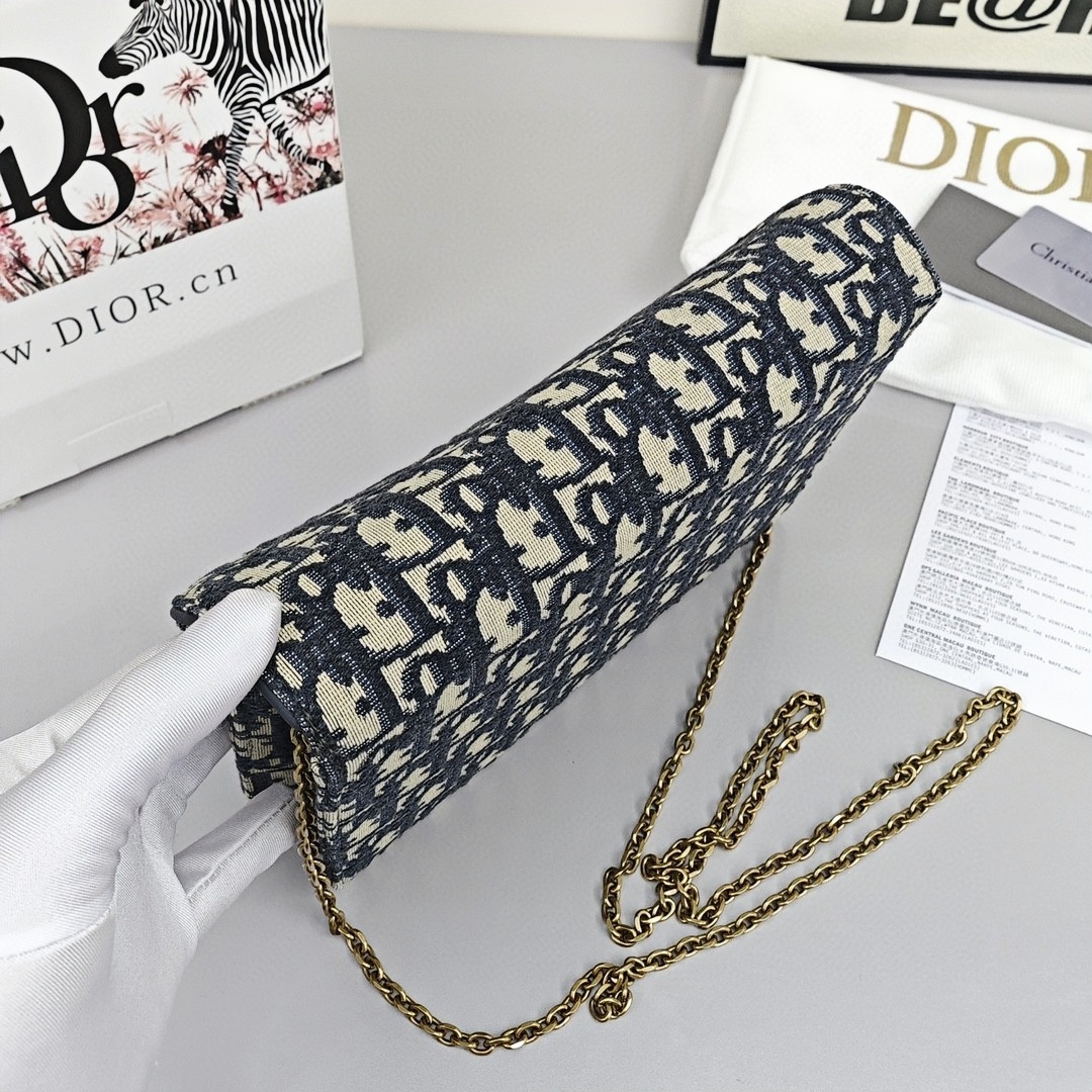 DIOR Saddle Classic Embroidered Monogram All - Over Jacquard Handbag, Regular Size, Women's Style, Grey