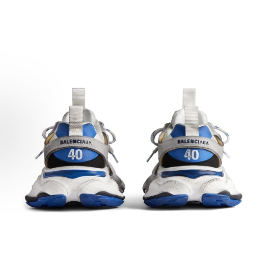 Balenciaga Parisian Cargo round-toe lacing comfortable and versatile low-top casual shoes for man and woman in white and blue