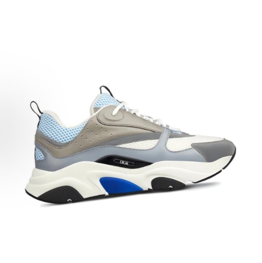 DIOR B22 leather shock-absorbing, anti-slip, wear-resistant, breathable, low-top casual shoes for men and women, white, gray and blue, Global purchase >