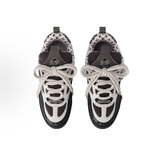LOUIS VUITTON Skate round-toe lace-up low-top skate shoes in grey for both men and women