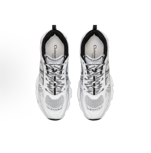 DIOR Chrono round-toe lace-up sports running shoes, casual shoes for women and man, white