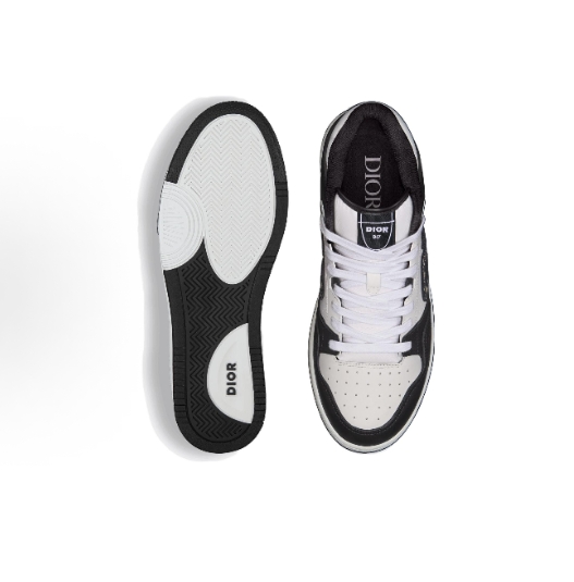 DIOR B57 CD printed flat, comfortable, elegant, anti-slip and wear-resistant mid-top sneakers for men and woman in black and white