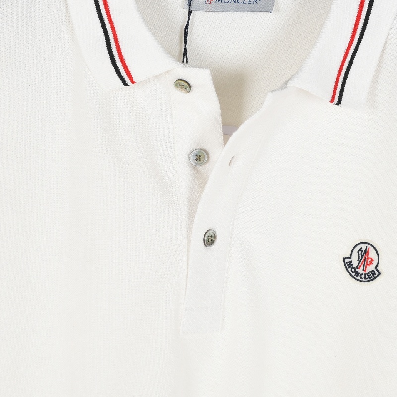 Moncler Classic Short-sleeved Polo Shirt with Small Logo and Ribbon on the Collar