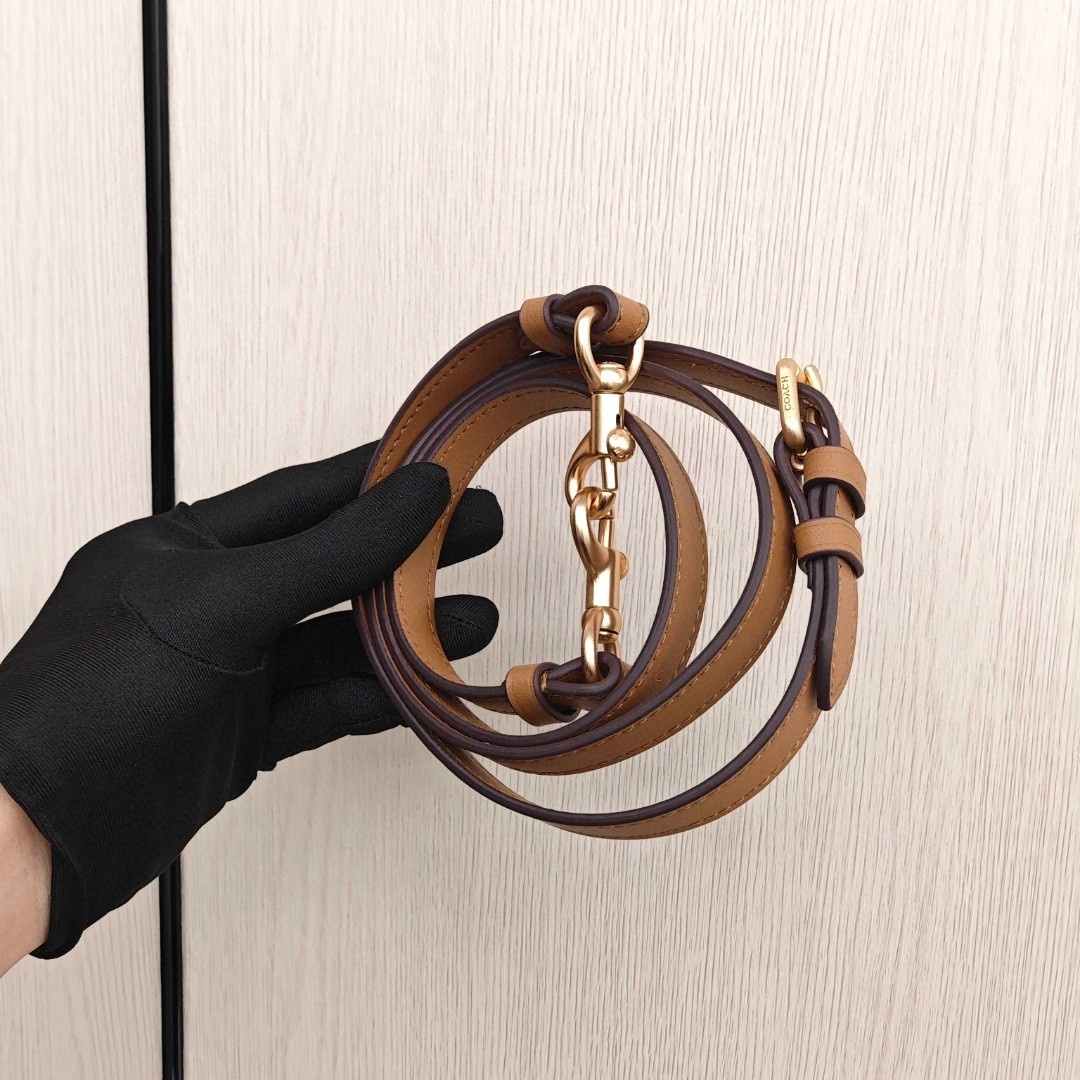 COACH Laurel 31 Coated Fabric with Leather Trim Hobo Under - Arm Bag, Large Size, Women's Style, Light Khaki