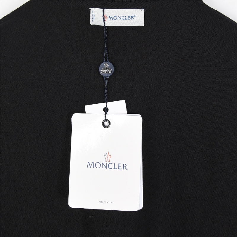 Moncler Classic Small Logo Neckband Ribbon Short - sleeved Polo Shirt