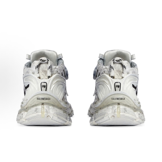 Balenciaga Runner Graffiti Mesh lace-up Low top sport casual shoes for man and woman in white and black as old version >